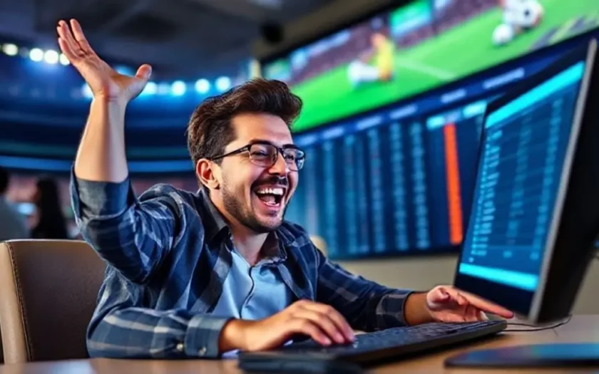 Pessoa fazendo apostas online na 580.COM