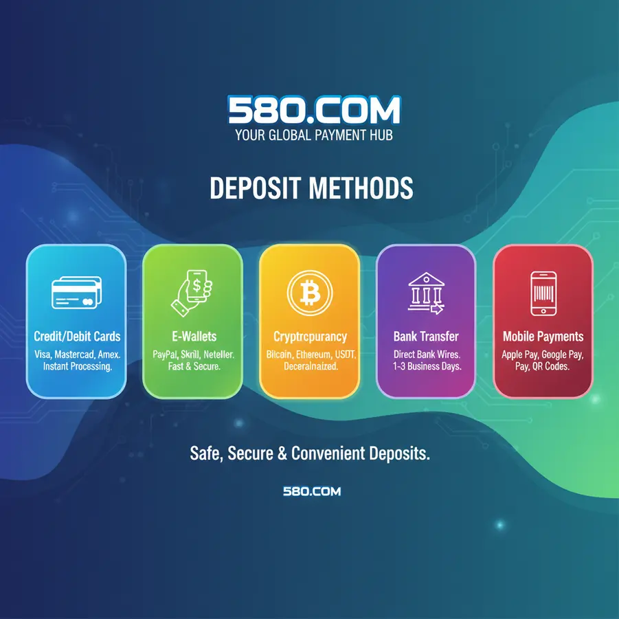Entenda a 580.COM e suas Opções de Depósito