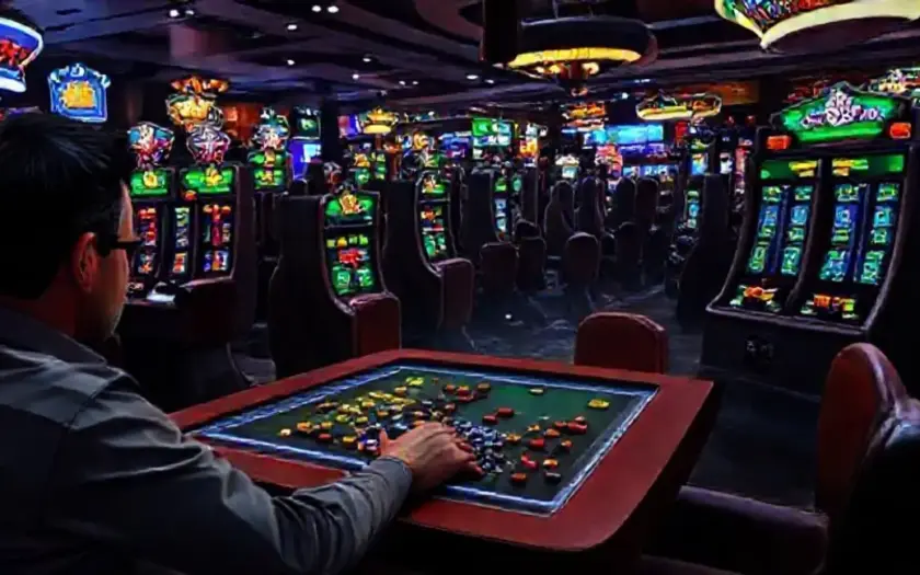 Imagem de um jogador concentrado no jogo Mines