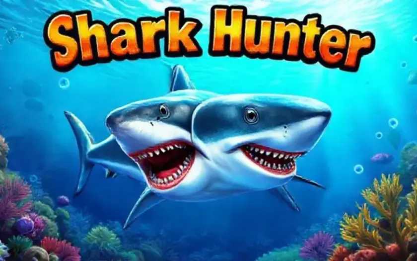 Imagem de um tubarão nadando em um cenário subaquático vibrante.