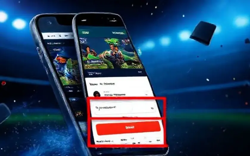 Aplicativo de apostas esportivas mostrando a opção de depósito via Pix